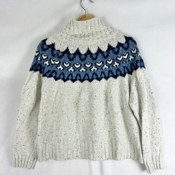 BILL BABER Merino Wool Fair Isle Turtleneck Sweater Womens Small - Picture 2 of 4